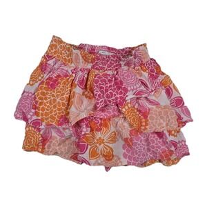 Aeropostale Y2K Juniors Women's Size Small Pink Orange Floral Layered Skirt